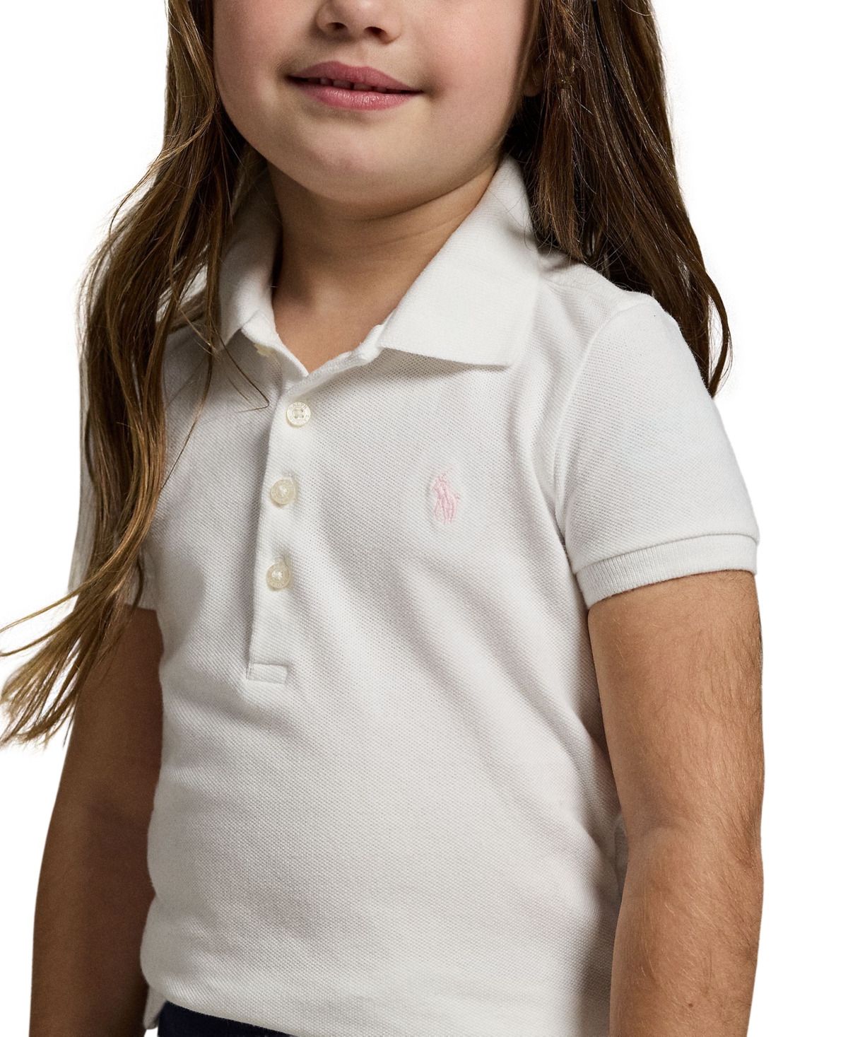 Polo Ralph Lauren Girls 2T-6X Short Sleeve Stretch Cotton Mesh Shirt