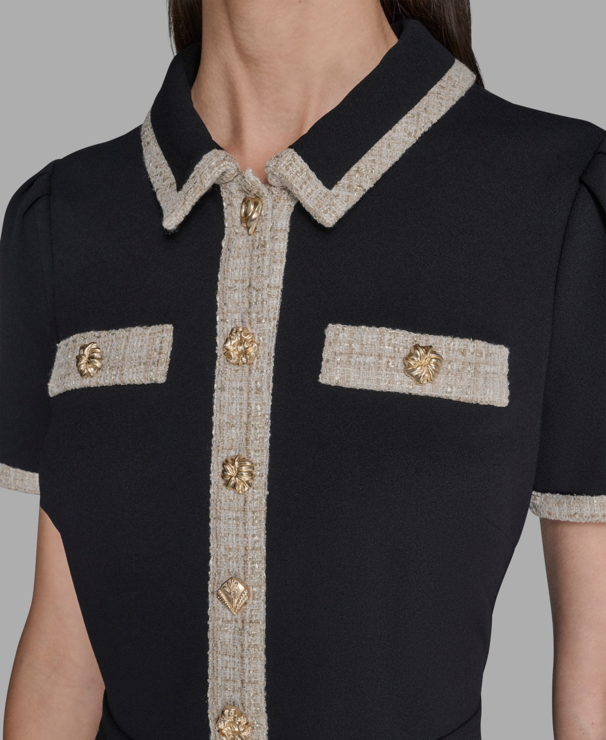 Karl Lagerfeld Paris Women's Collared Jumpsuit