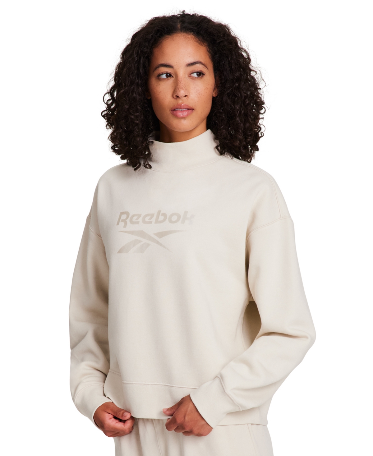 Reebok Women's Medium Vector Mock Neck Sweatshirt