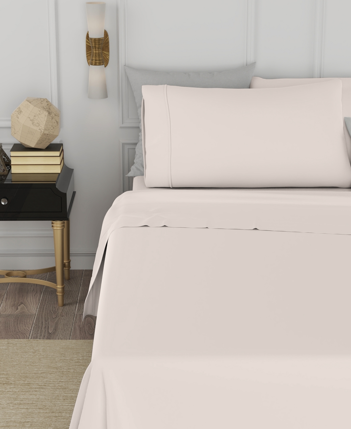 Color Sense Brushed Cool Crisp Solid Cotton -Pc. Sheet Set