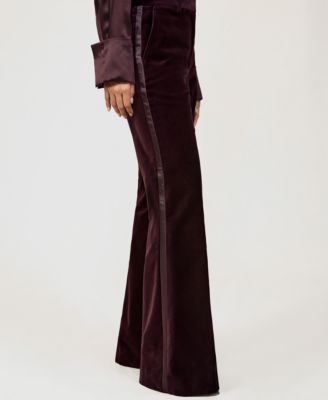 Women's Elia Cotton Velvet Tuxedo-Stripe Pants