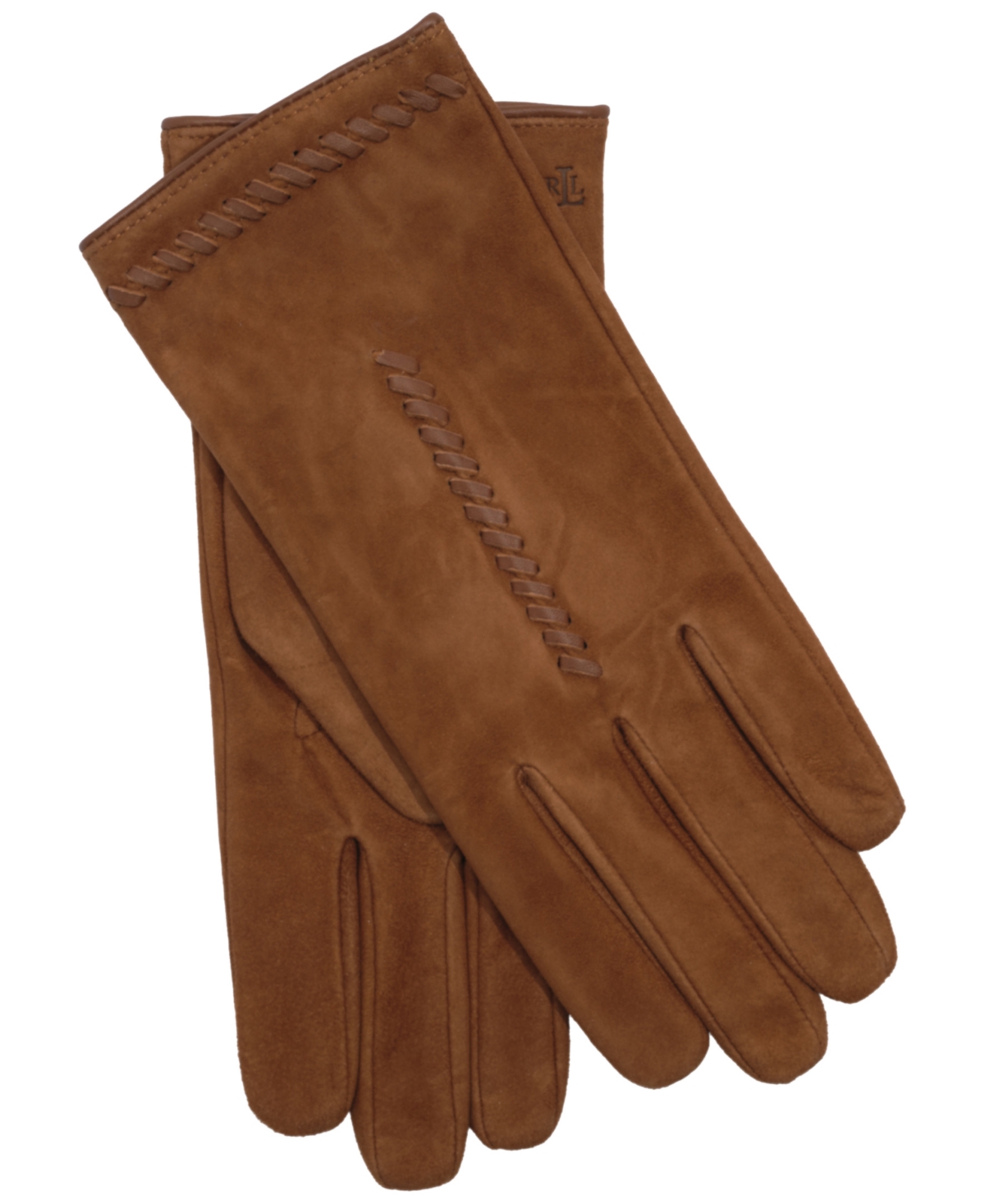 Lauren Ralph Suede Leather Whip Stitch Touch Glove