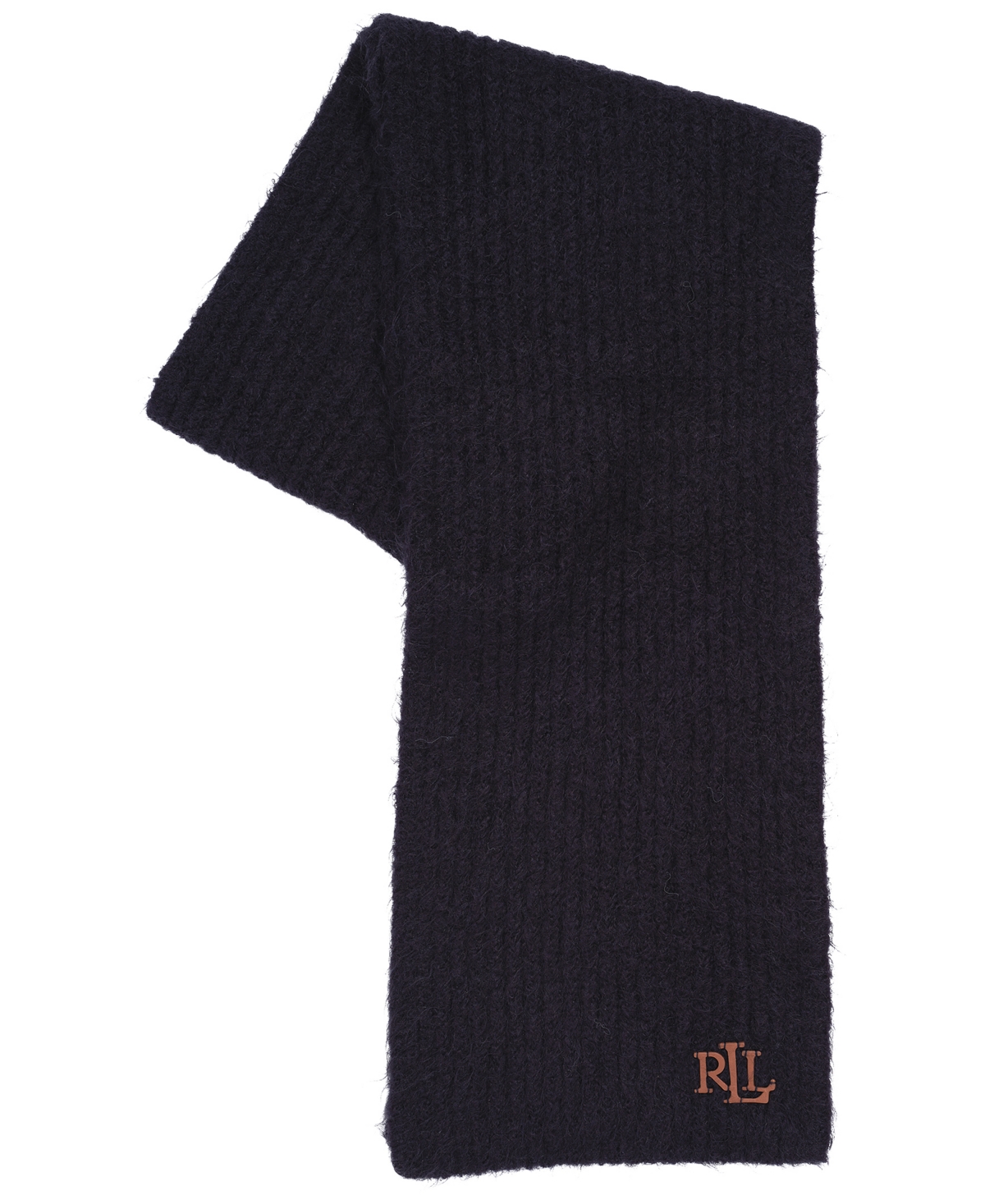 Lauren Ralph Fisherman Rib with Leather Logo Scarf