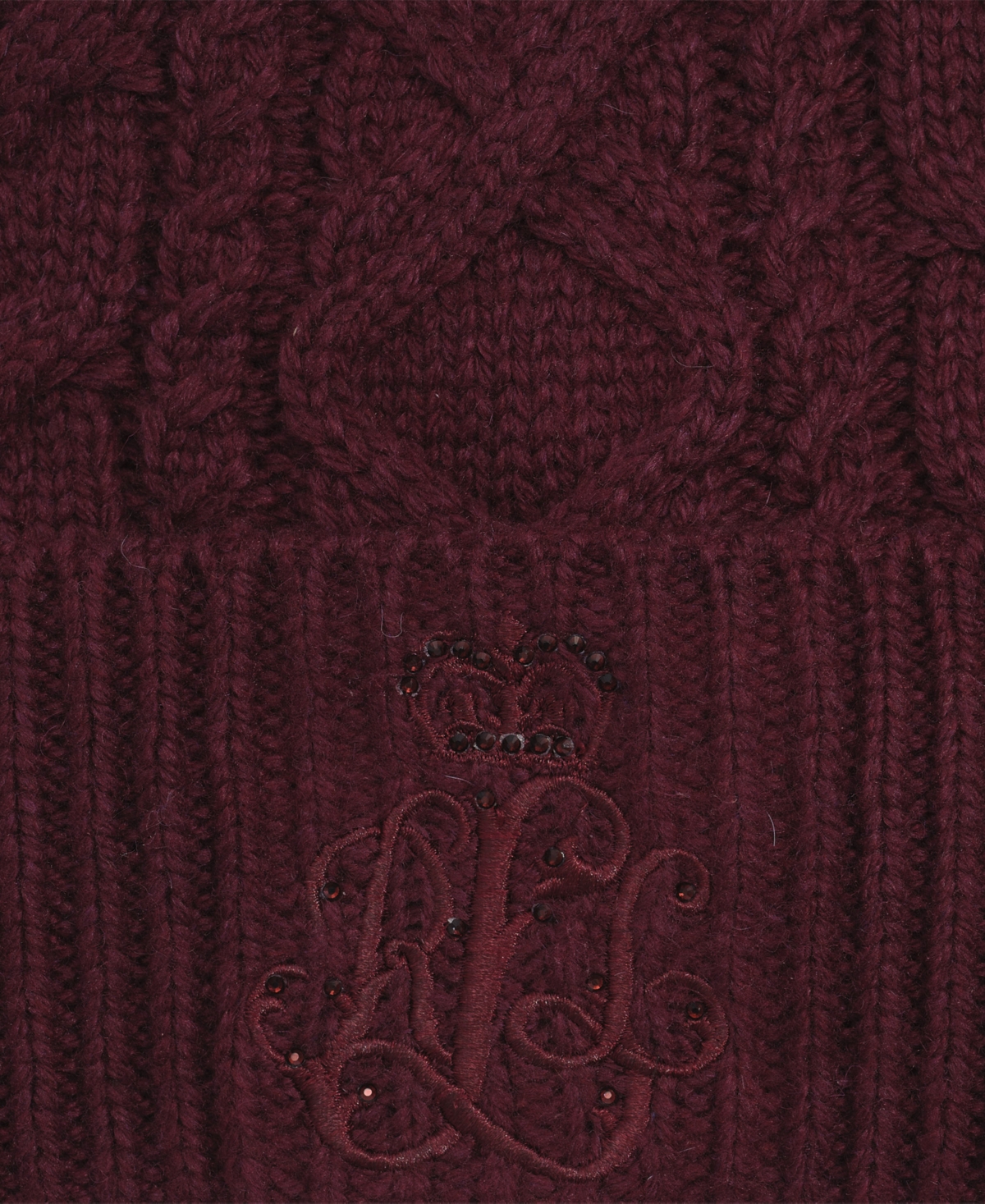 Lauren Ralph Lauren Cable Hat With Direct Embroidery And Stones