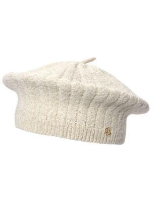 Lauren Ralph Lauren Metallic Herringbone Knit Beret Hat - Macy's