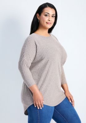 Women's Plus Size Kym Rib Hacci Tunic