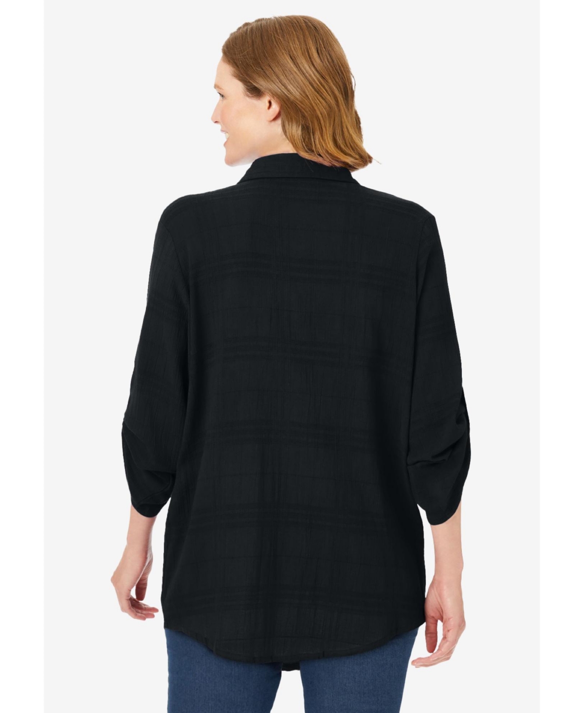 Woman Within Plus Cotton Gauze Bigshirt