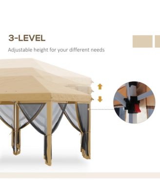 10' x 20' Pop Up Canopy with 6 Sidewall Mesh Nettings,