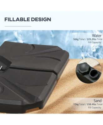 4 Pieces Patio Umbrella Base w/ U-Locking,