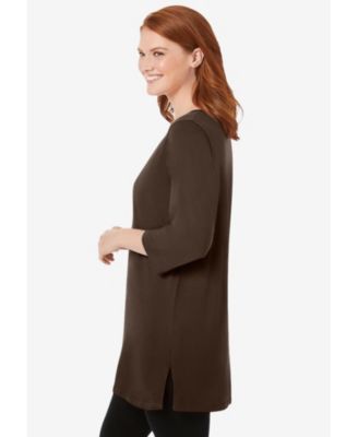 Women's Within Perfect Three-Quarter-Sleeve Scoopneck Tunic Top