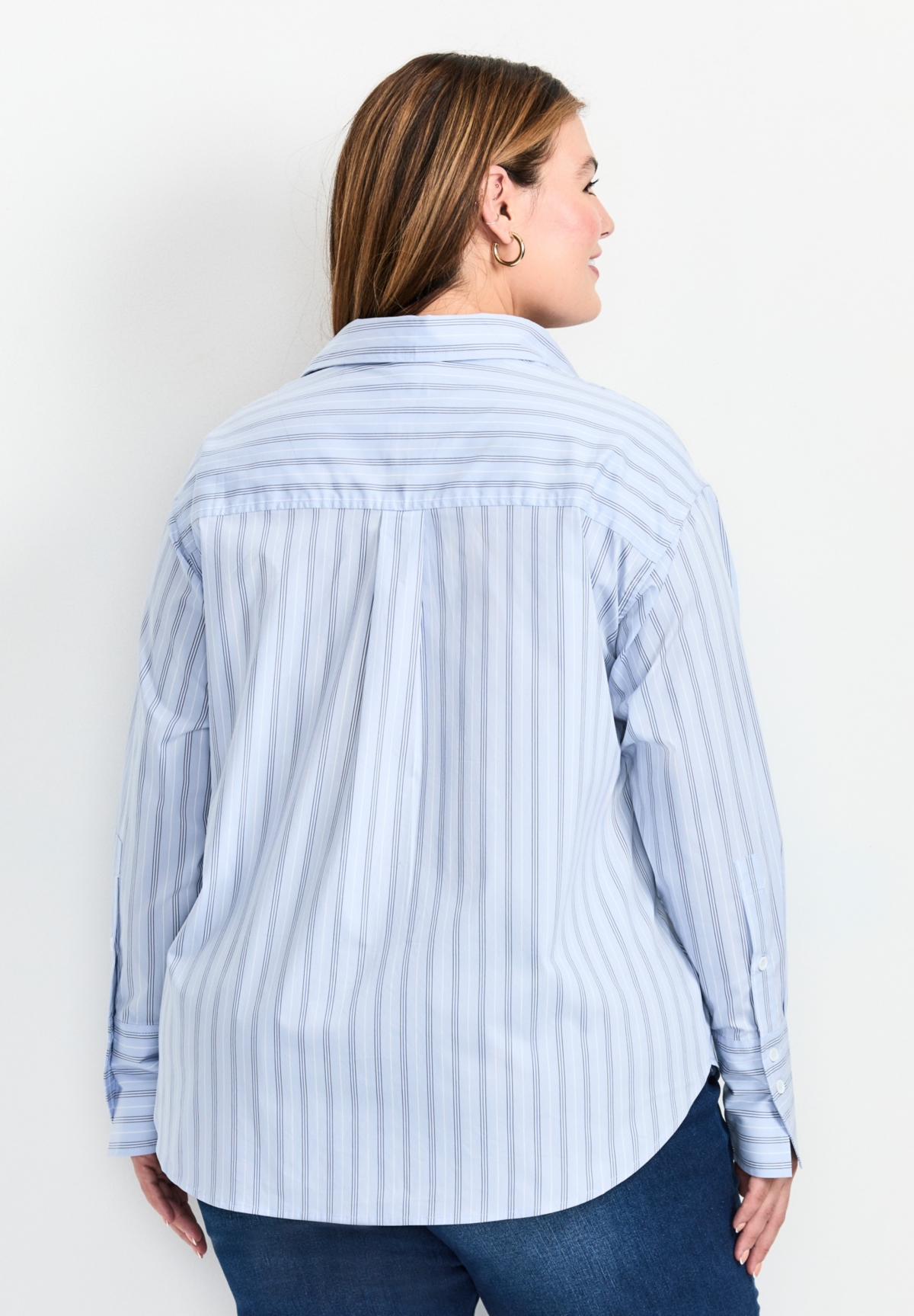 Avenue Women's Classic Stripe Boyfriend Shirt