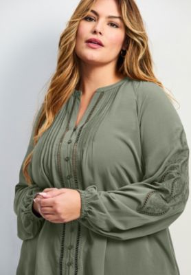 Women's Gabby Embroidered Pintuck Shirt