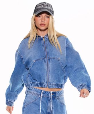 Women's Hooded Long-Sleeve Bomber Jacket