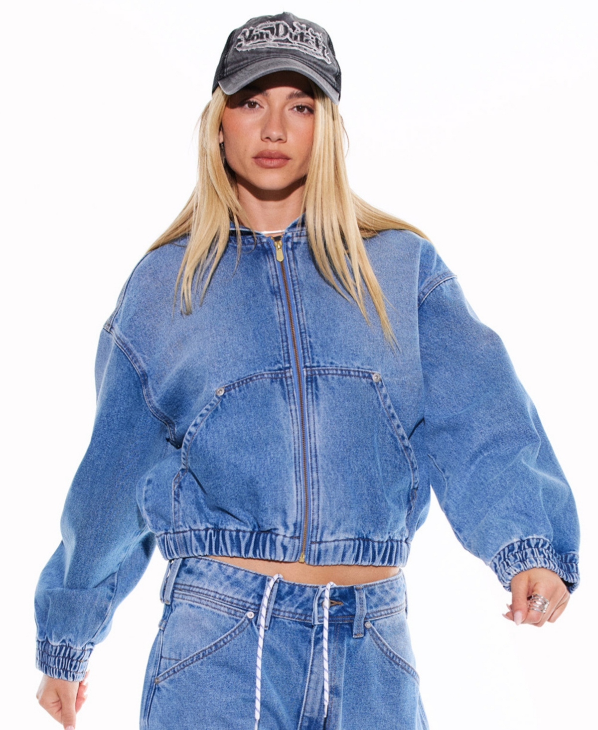 Abrand Women's Hooded Long-Sleeve Bomber Jacket