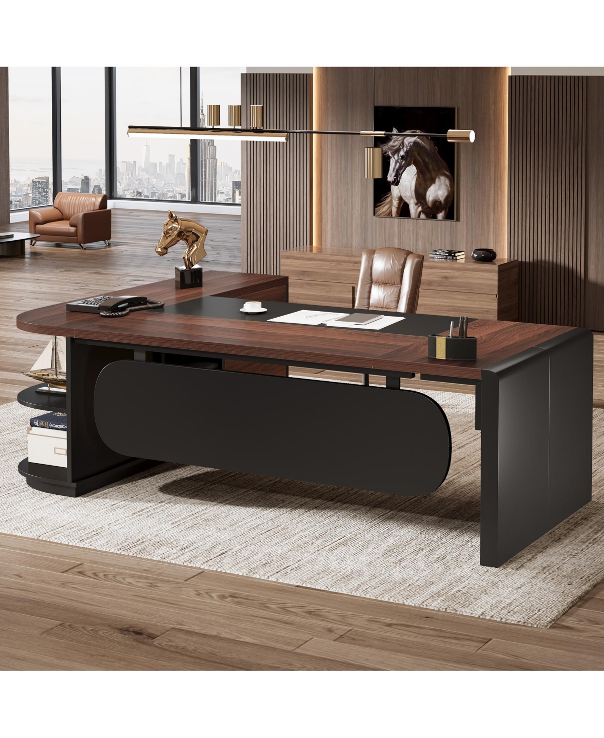 Tribesigns 47 inch Retail Counter,Modern Front Desk Reception Room Table with Cable Grommet,Reception Desk with Counter