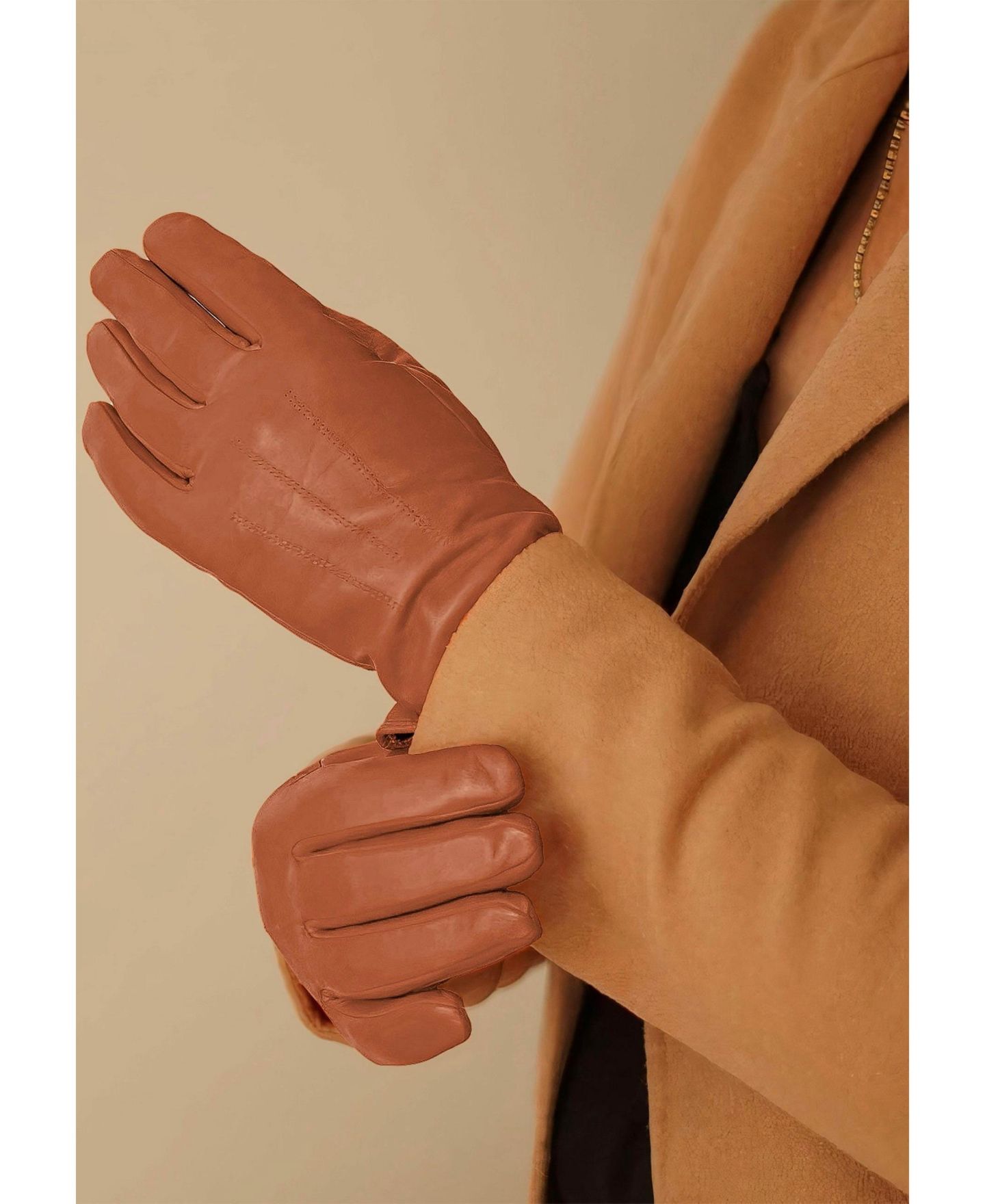 Женские перчатки KESSLER Premium lambskin leather glove "Carla", цвет: Средний коричневый — фото 5
