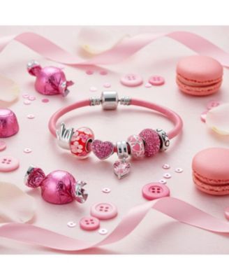 I LOVE YOU Hand Sign Heart Beads Multi Charm Bracelet Sterling Silver