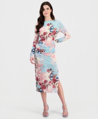 14th Place - Juniors' Floral Mesh Midi Dress