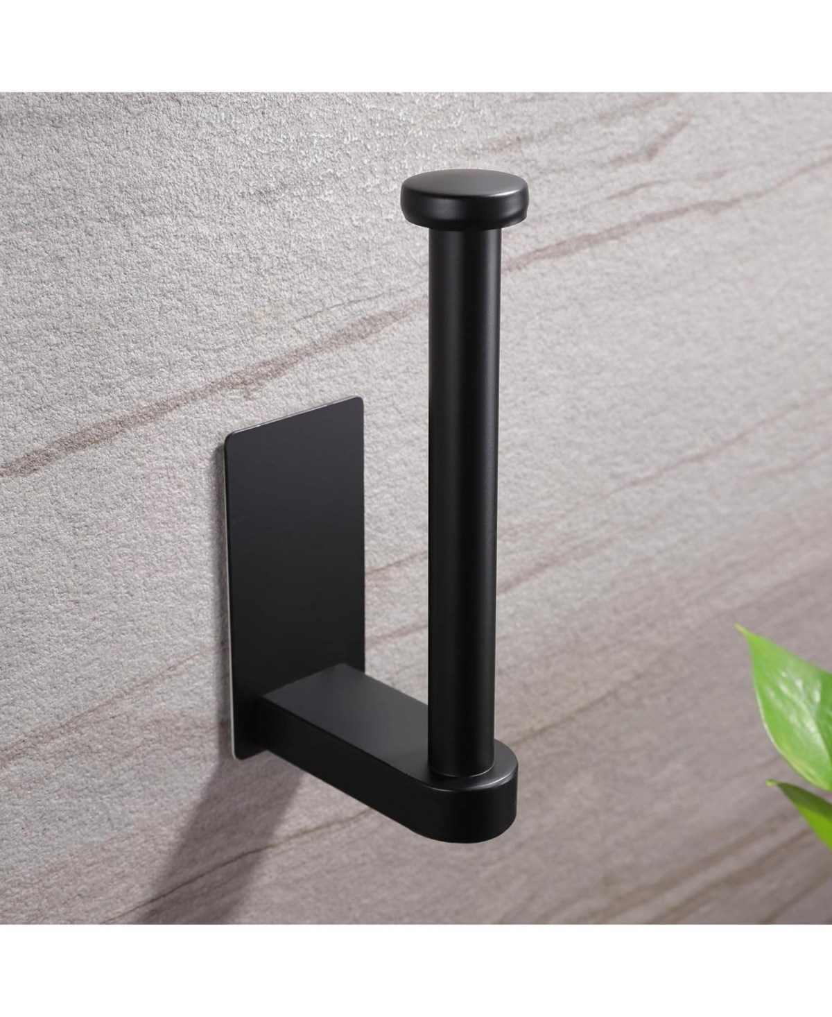 Paper Holder Self Adhesive - Black Comfort Room Roll Holder Adhesive Tissue Holder Stick on Wall for Bathroom and Kitchen, Sus 304 S.s.