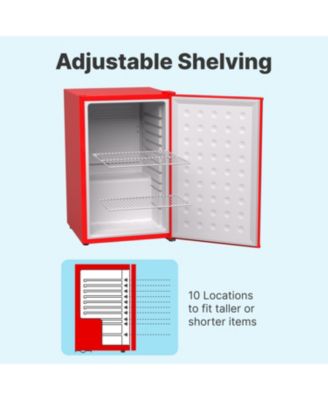 Premium 65 L Solid Door Mini Refrigerator, Freestanding Under-Counter in Red