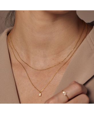 Sterling Silver 18k Gold Plated Elayna Two Pre-Layered Opal Set Necklace – Delicate Statement, Sun-Kissed Style