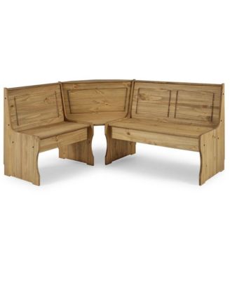 Solid Pine Corner Dining Booth in Corona Brown