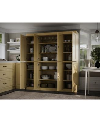 100% Solid Wood Pantry Cabinet, Shaker Doors, 2 Drawers, Adjustable Shelves, 65" Wide, 71.5" Tall