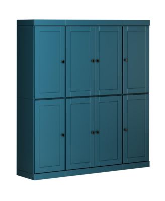 100% Solid Wood Pantry Cabinet, Shaker Doors, 2 Drawers, Adjustable Shelves, 65" Wide, 71.5" Tall