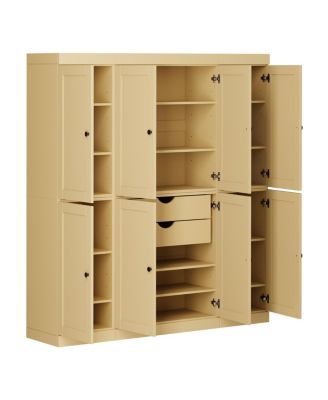 Solid Wood 65-Inch Pantry Cabinet