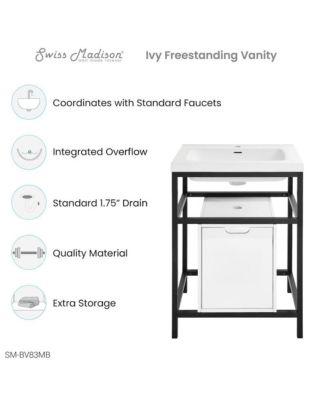 24" MDf Freestanding Bathroom Vanity With Sink Top