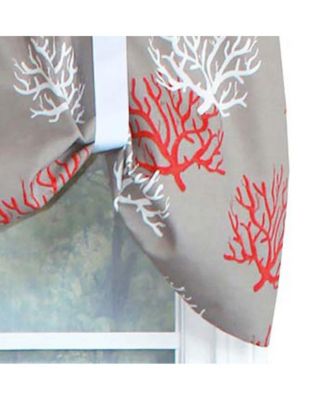 Sea Coral Suspender Style 3" Rod Pocket Valance 50" x 16" Red by RLF Home