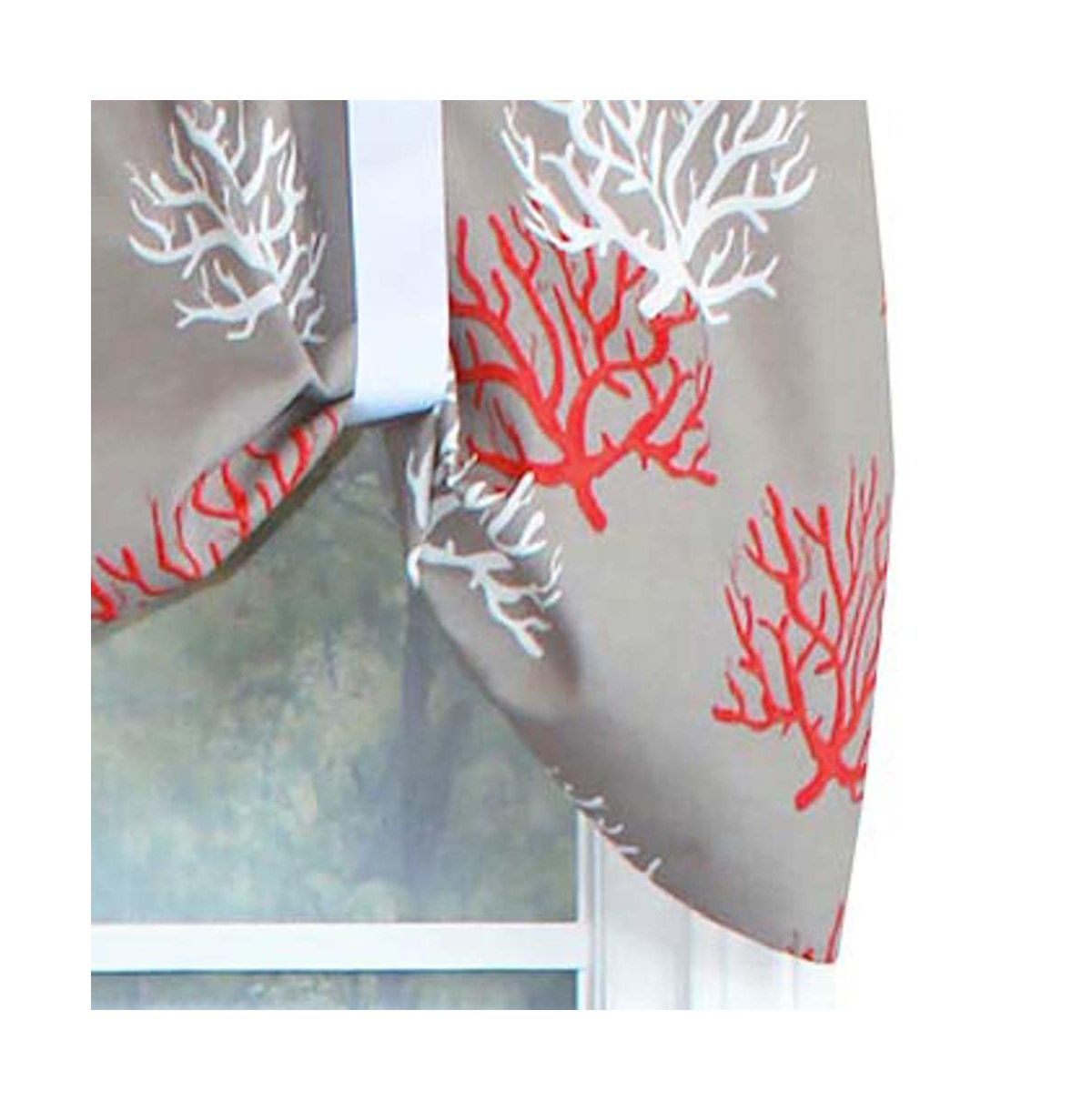 Sea Coral Suspender Style 3" Rod Pocket Valance 50" x 16" Red by Rlf Home