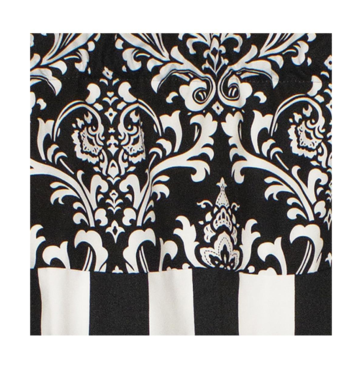 Ozbourne Style Banded 3" Rod Pocket Valance 50" x 16" Black by Rlf Home