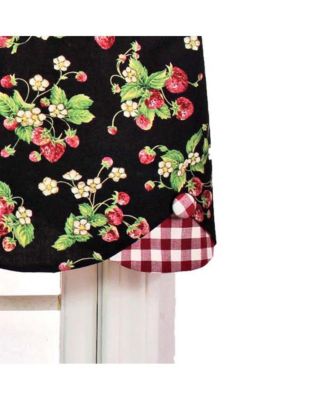 Strawberry Style Fields Petticoat 3" Rod Pocket Valance 50" x 15" Black by RLF Home