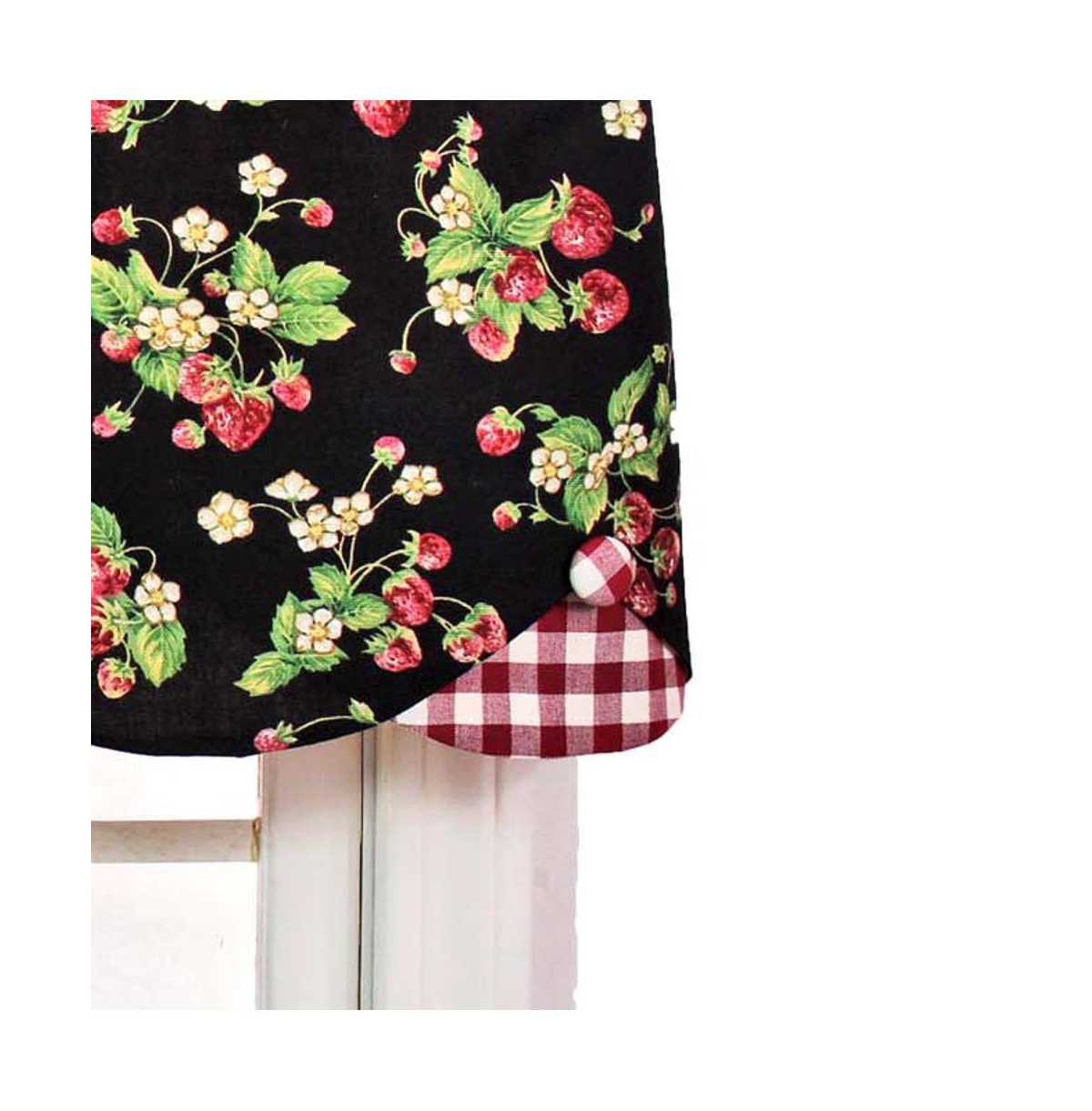 Strawberry Style Fields Petticoat 3" Rod Pocket Valance 50" x 15" Black by Rlf Home
