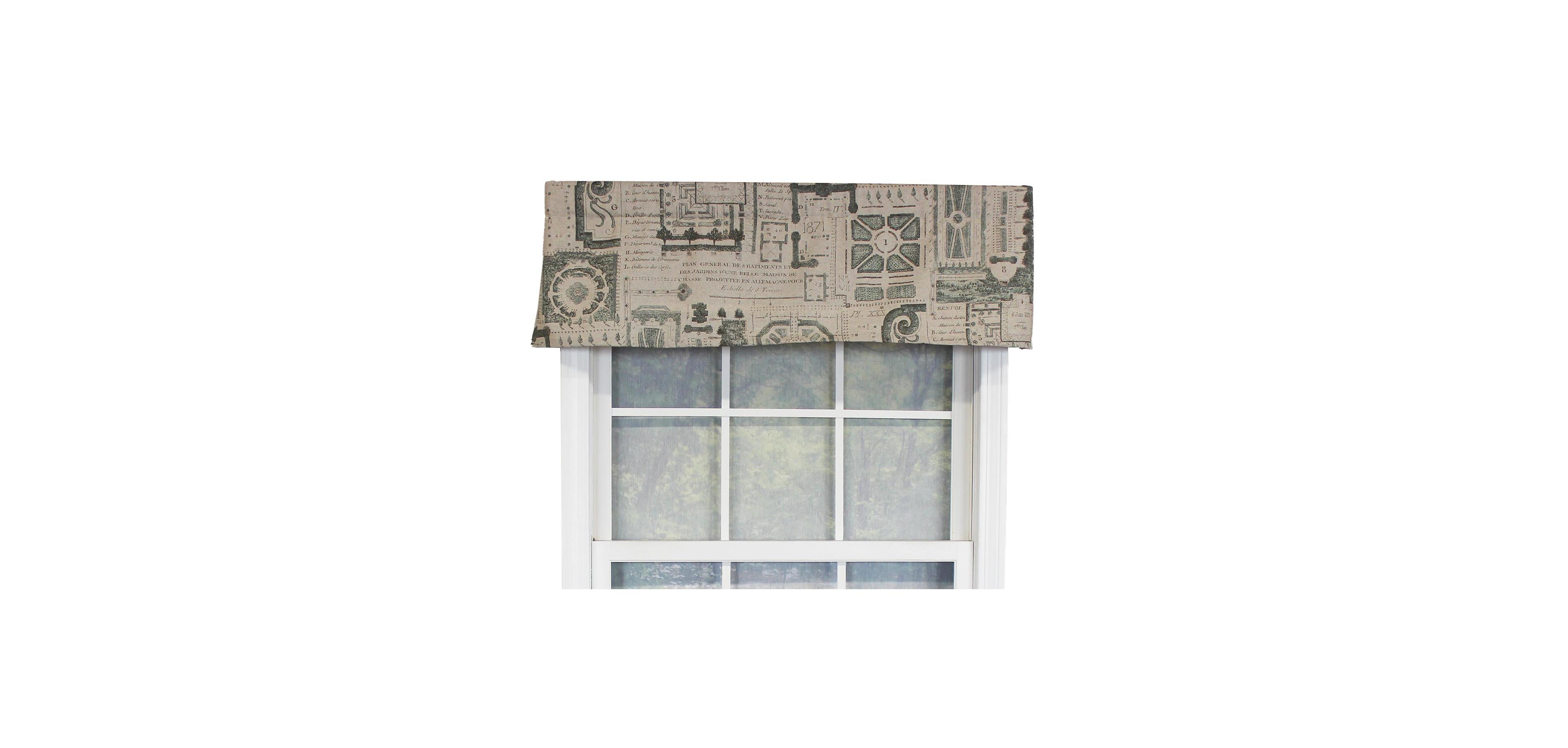 Rlf Home Le Jardin Tailored 100% Cotton with Fully Lined 3" Rod Pocket Valnance for Windows 50" x 14"