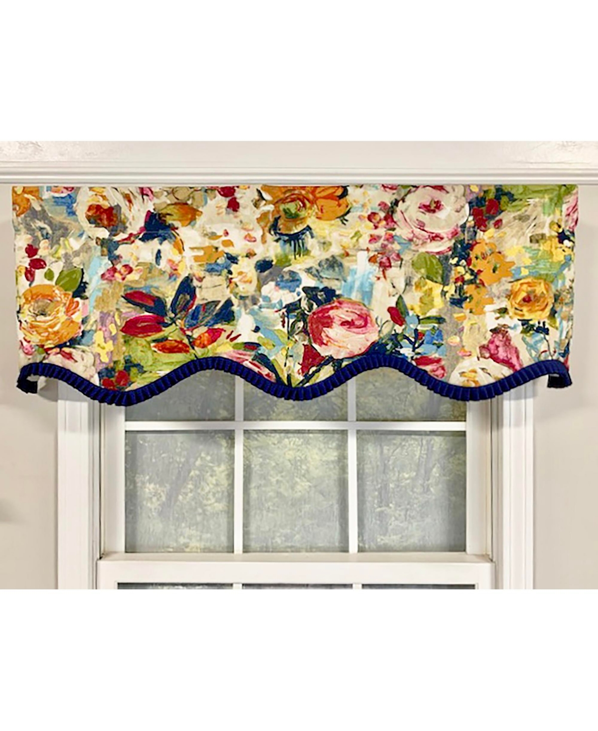 Martella Ruffled Provance 3" Rod Pocket Valance 50" x 16" Multicolor by Rlf Home