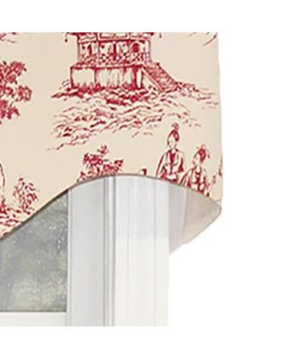 Naomi Regal Oriental Motive 3" Rod Pocket Valance 50" x 17" Red by RLF Home