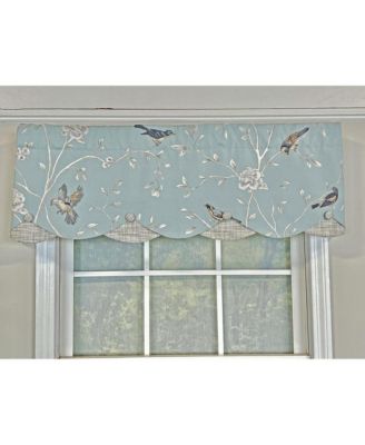 Trend Bird Petticoat Valance with 3" Rod Pocket and Handmade Buttons, 50" x 15"