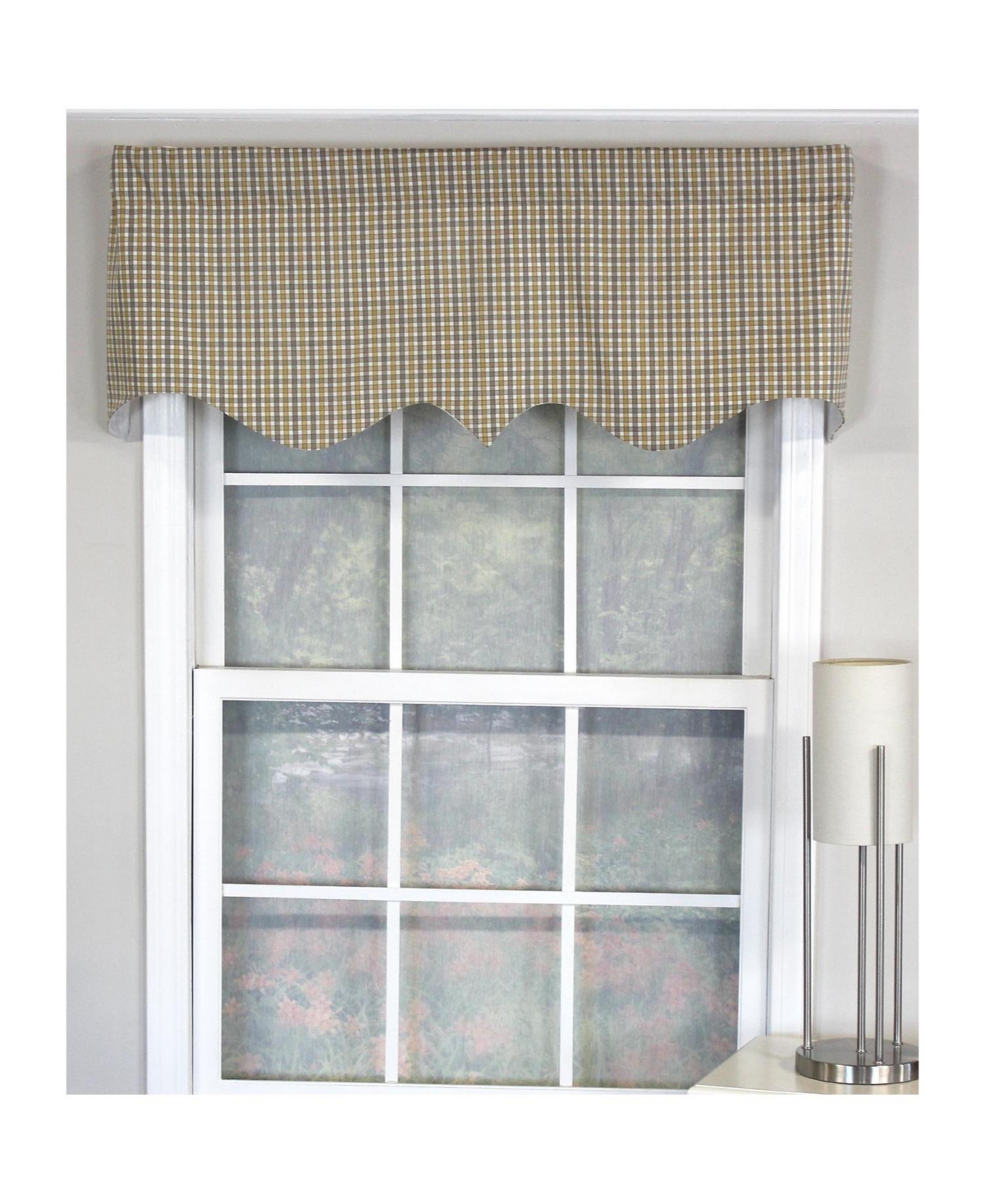 Rlf Home Gee Regal 100% Cotton with Fully Lined 3" Rod Pocket Valnance for Windows 50" x 17" Gray