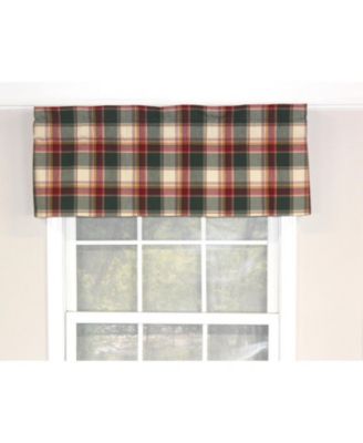 Cabin Plaid Tailored 100% Cotton with Fully Lined 3" Rod Pocket Valnance for Windows 50" x 14" Forest