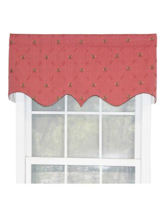Ribbit Regal Camelia Style 3" Rod Pocket Valance 50" x 17" Red by RLF Home