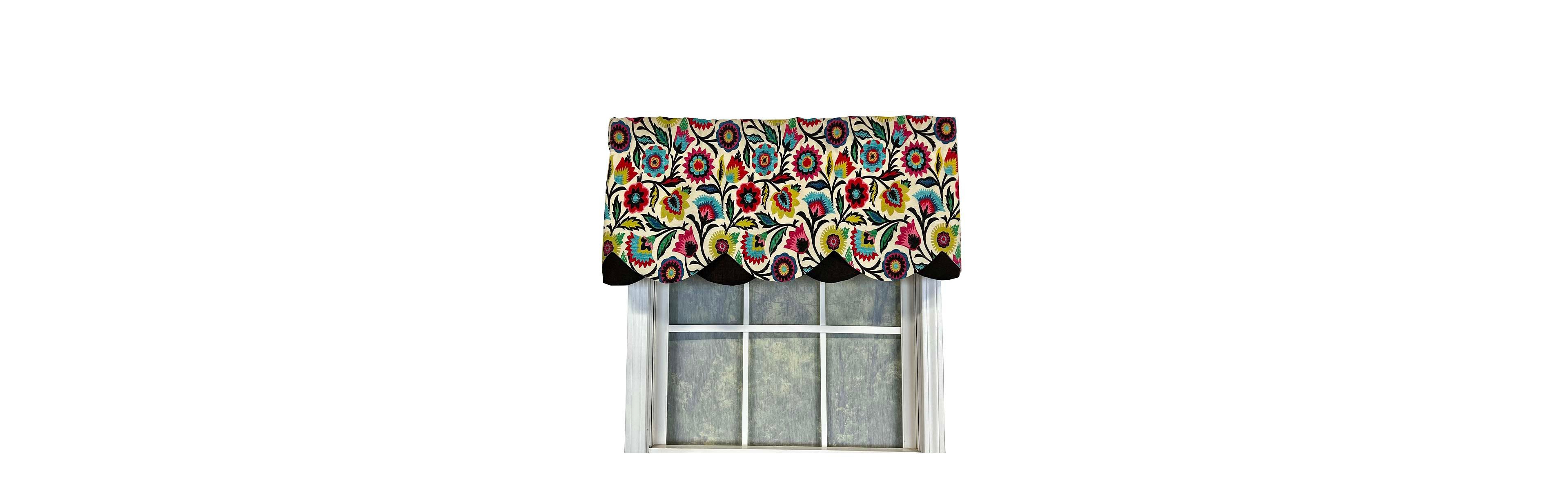 Rlf Home Fiesta Floral Petticoat Window Treatment High Quality Valance 3" Rod Pocket 50" x 15