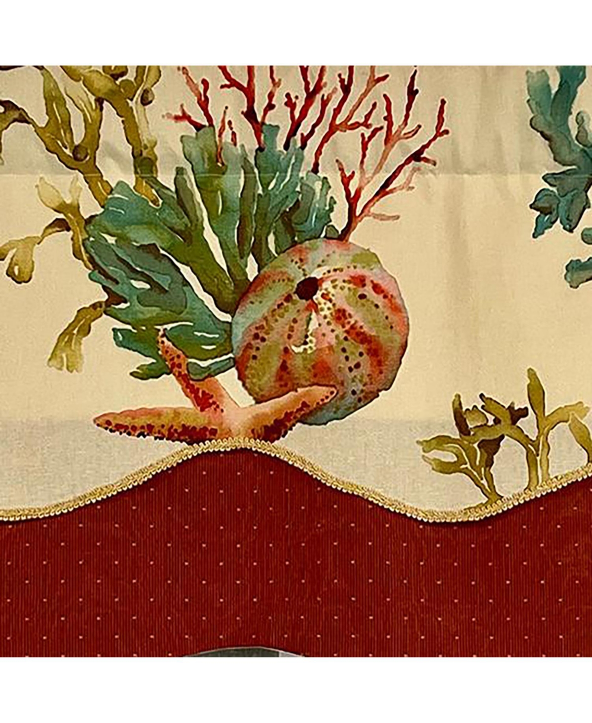 Rlf Home Seabed Glory Window Treatment Premium Quality Valance 3" Rod Pocket 50" x 16" Oyster