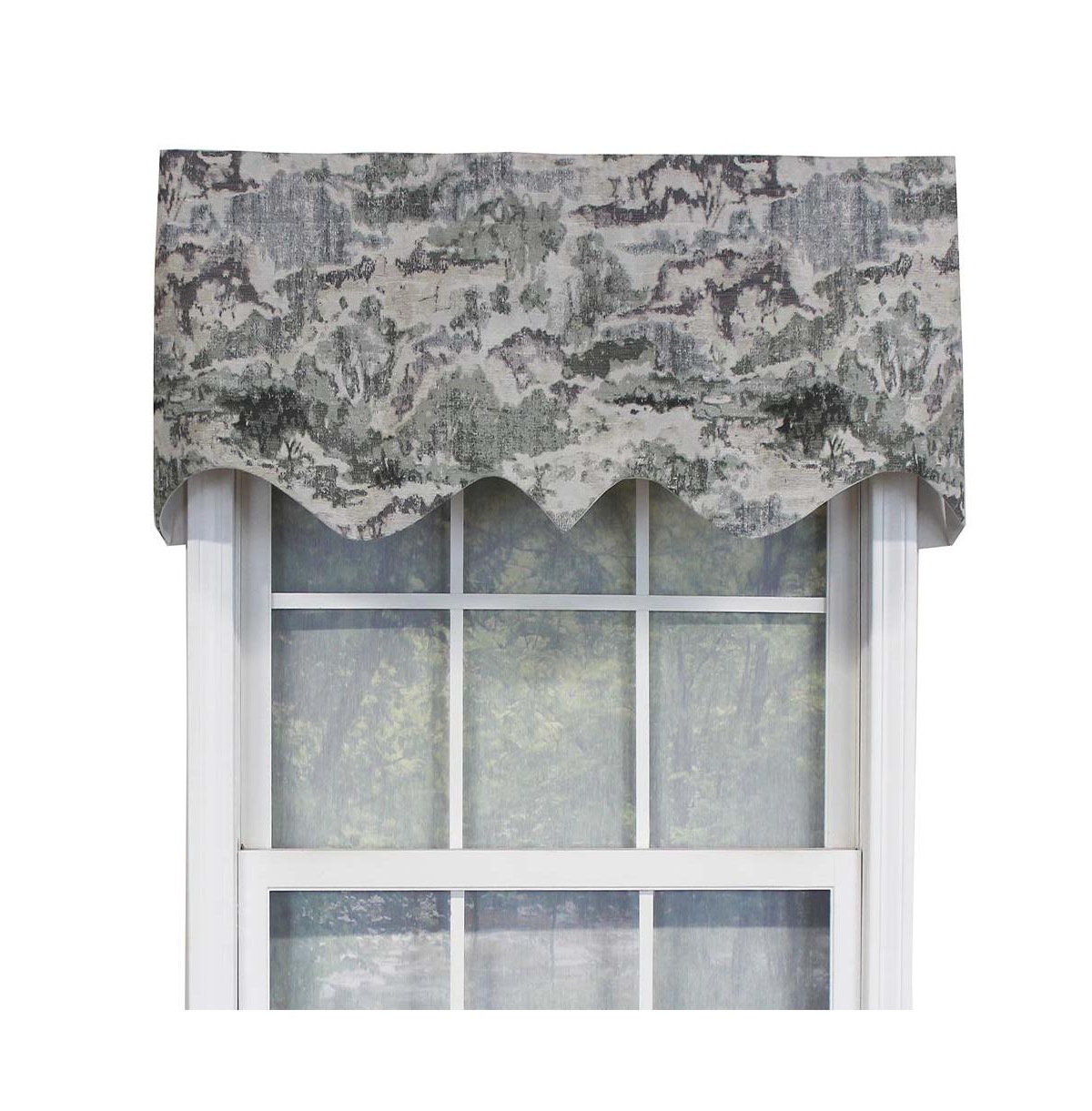 Rlf Home Horizon Elevate Living Space Regal Elegant Valance Premium Window Treatment 3" Rod Pocket 50" x 17" Smoke Gray