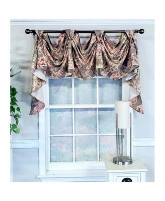 Modern Design Monte Cristo Victory Swag 3-Scoop Window Valance 50" x 25" Gray