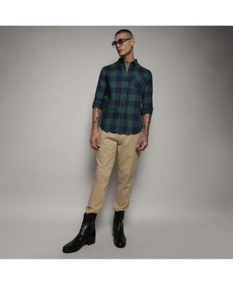 Men's Navy Blue & Forest Green Buffalo Check Shirt