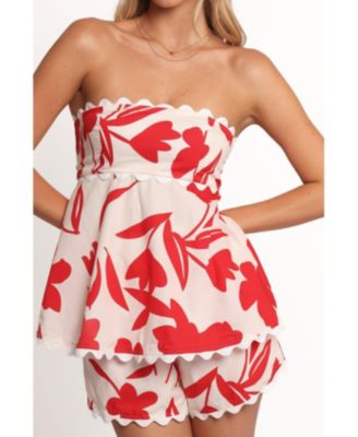 Women's Ives Strapless Short Set - Red