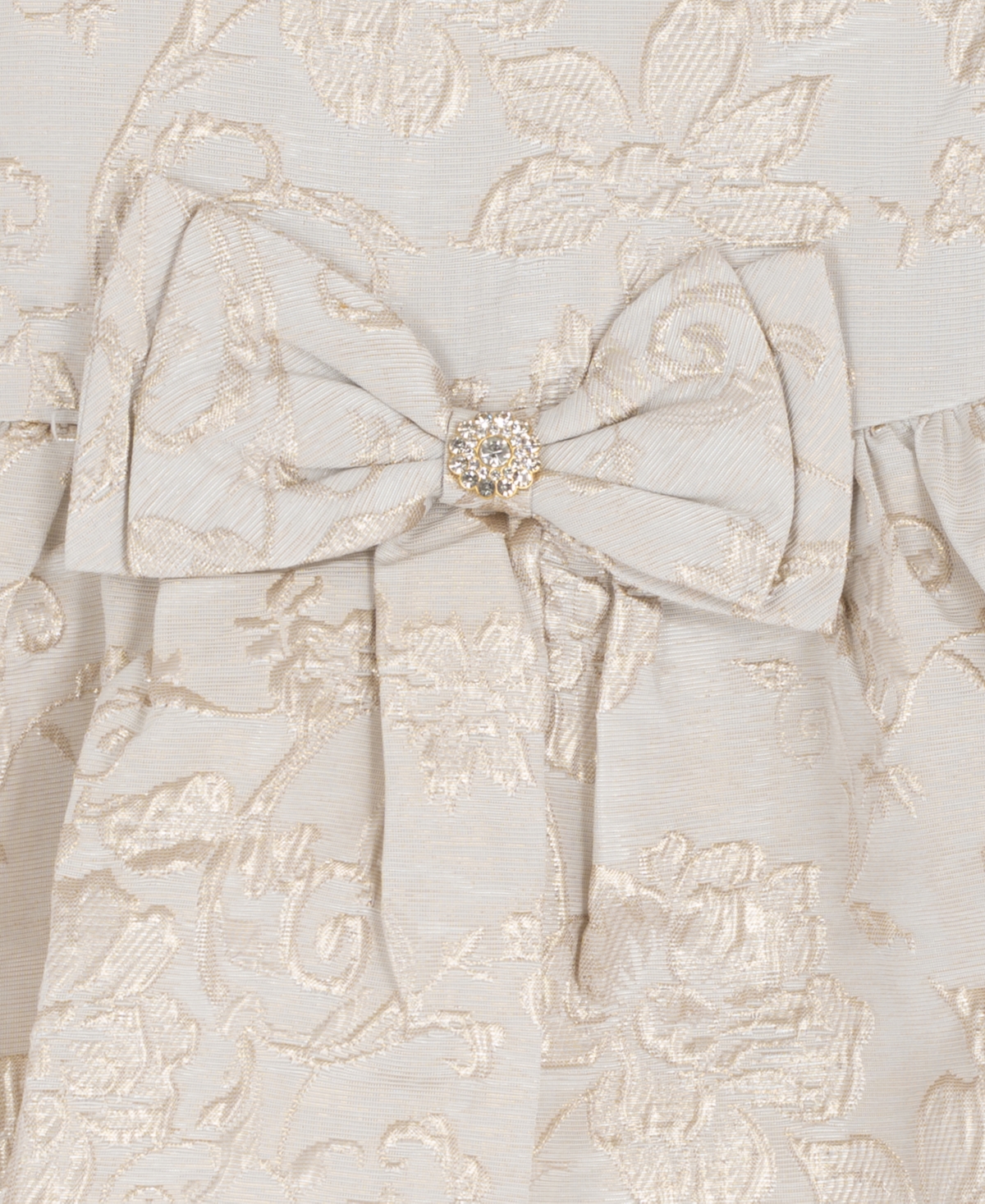 Rare Editions Girls 2T-6X Round Neck Shimmery Bow Detail Dress