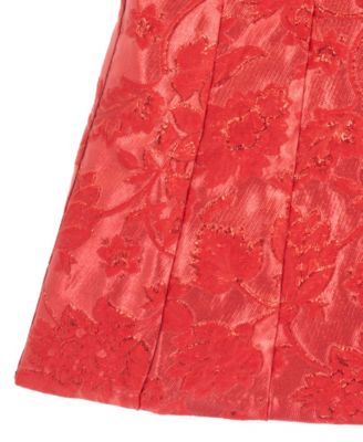 Girls' 7-16 Brocade Paneled Bow Sleeveless Dress